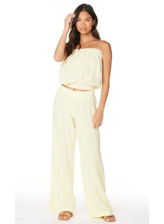 Smocked Tube Top / WL Waist Pant Set