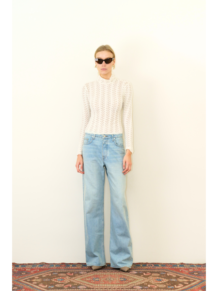 Hailey B Cropped Mock Neck LS