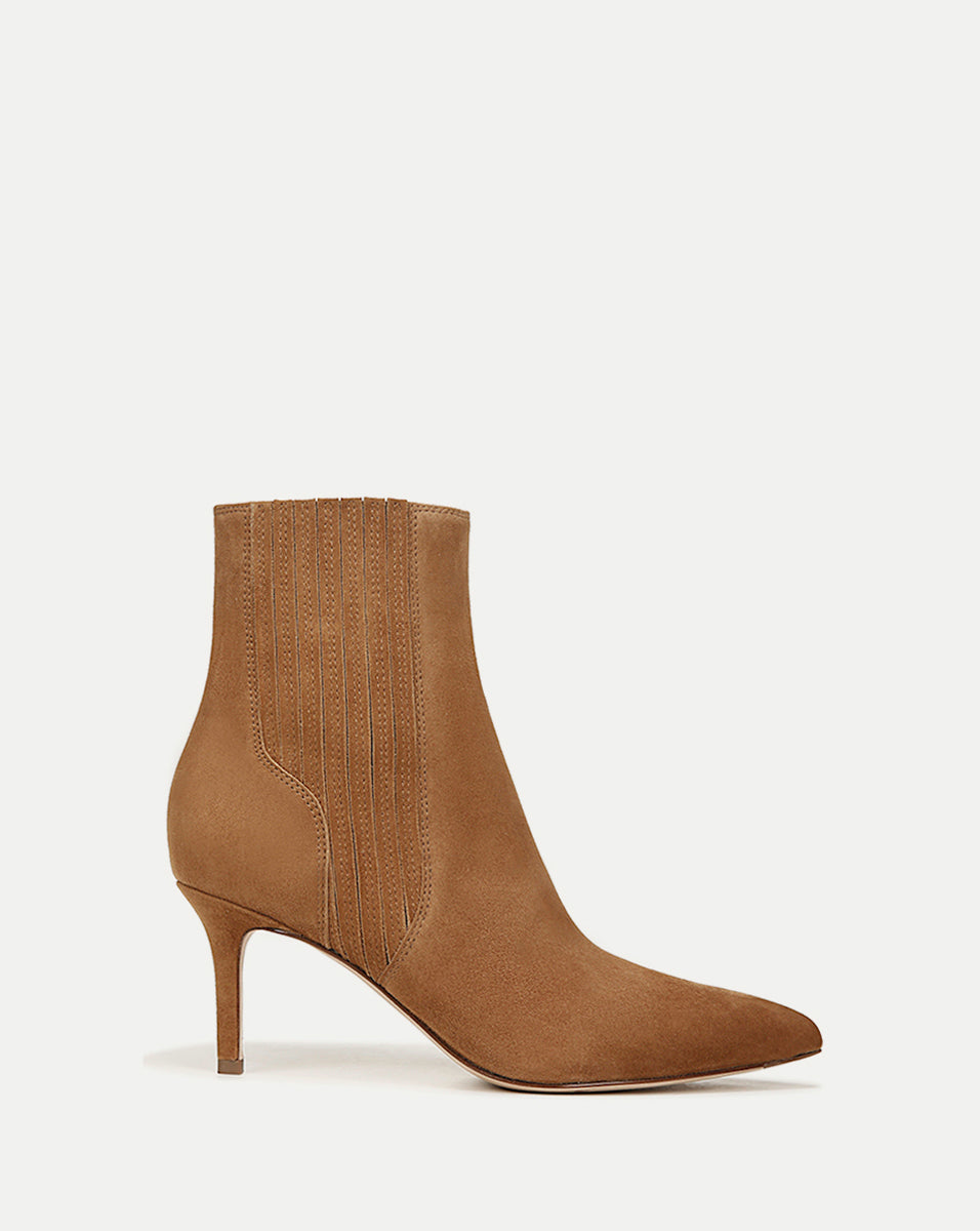 Lisa Leather Mid-Heel Bootie