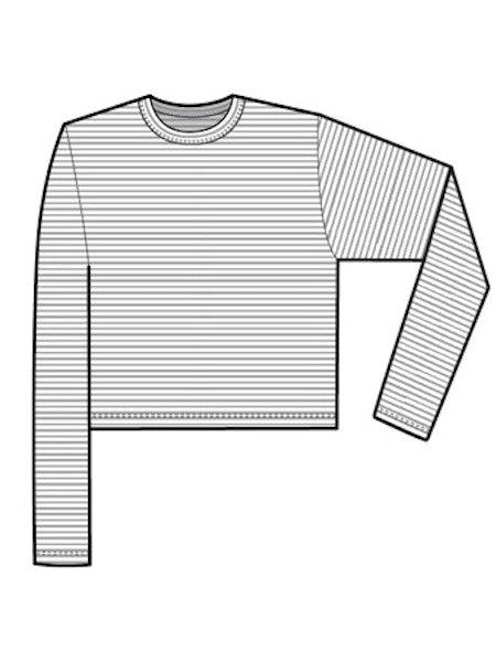 Micro Stripe Slub L/S Crew Neck