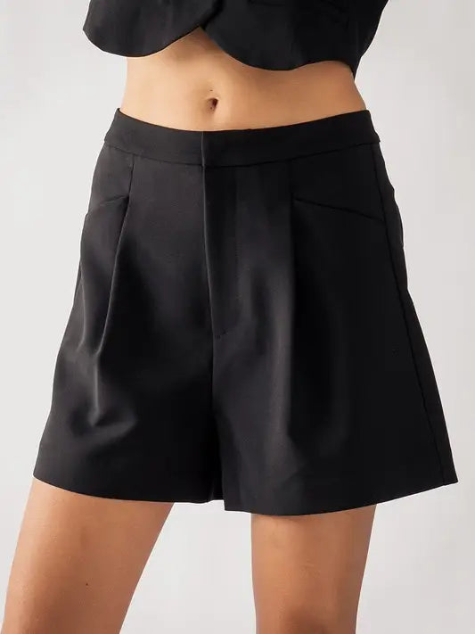 High Waisted Pleated Shorts