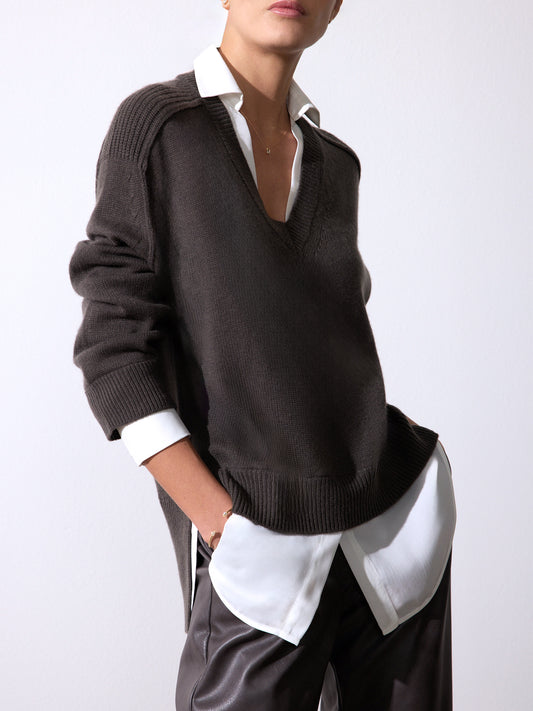 V-Neck Layered Pullover