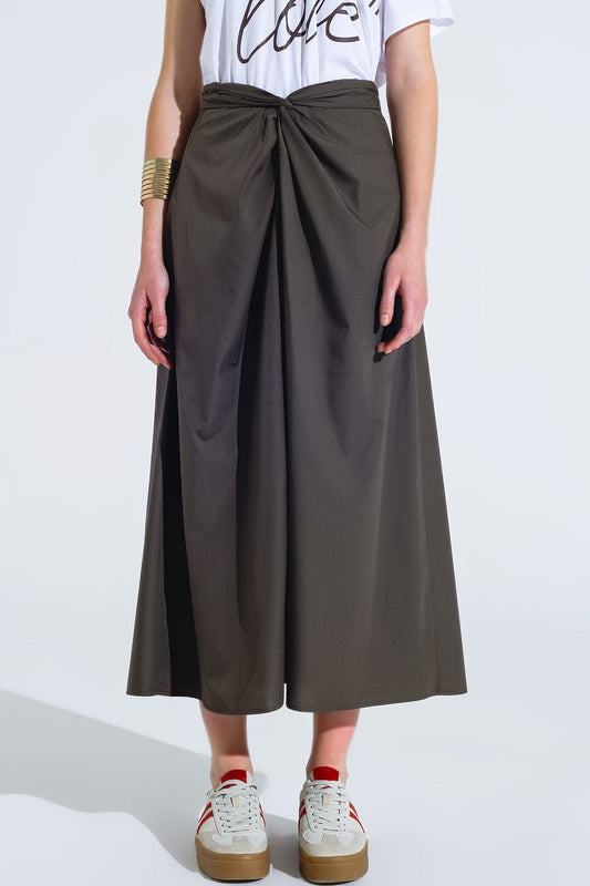 Maxi Khaki Poplin Skirt
